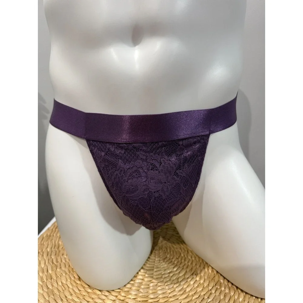 Cosabella NSN Men's Lace Jock Strap Purple Supportive Luxury Underwear size L
